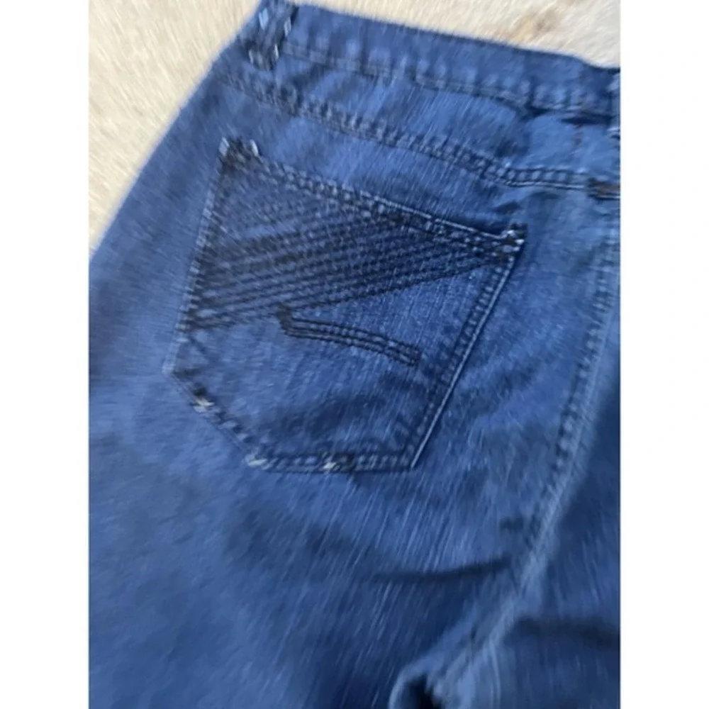 Chams Jeans Mens 40 Blue Denim Straight Leg 5 Pocket Zip Fly Dark Wash South JNC